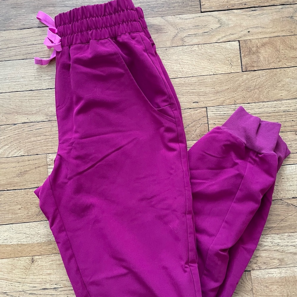 Figs Magenta XXS High Waisted Zamora Jogger EUC